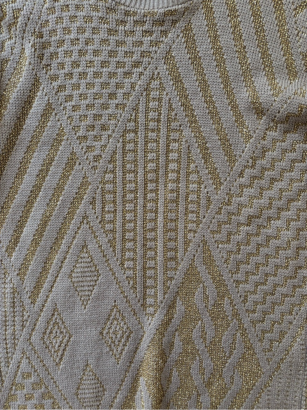 Wye Oaks Vintage Gold and Tan Knit Sweater Made in USA Women's Large - Picture 3 of 6